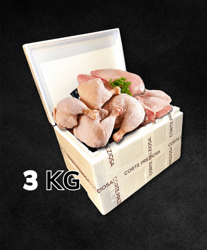 Due Box pollo 3 Kg - 1 Kg Cosce, 1 Kg di Petto e 1 Kg di Ali - CORTE PREZIOSA
