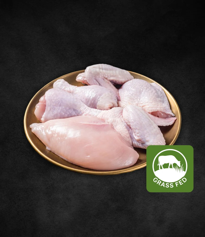 Box pollo 3 Kg - 1 Kg Cosce, 1 Kg di Petto e 1 Kg di Ali Grassfed - CORTE PREZIOSA