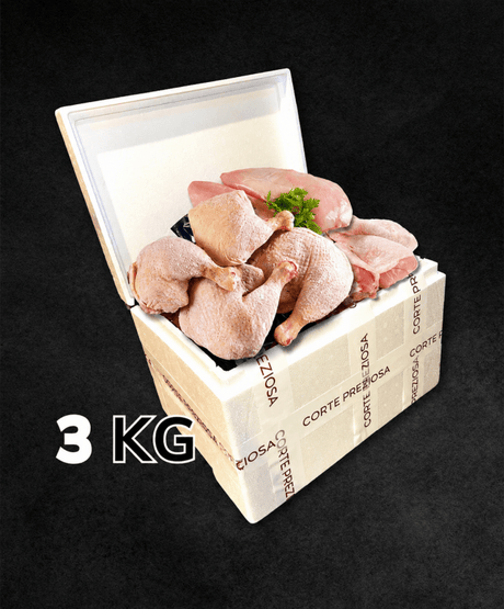 Due Box pollo 3 Kg - 1 Kg Cosce, 1 Kg di Petto e 1 Kg di Ali - CORTE PREZIOSA