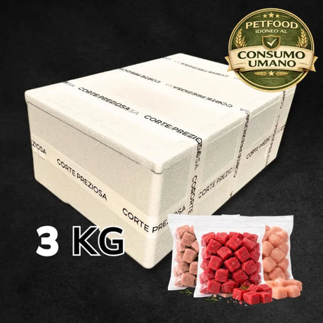 Box 3 Kg Misto - 1 Kg manzo, 1 Kg pollo e 1 Kg suino - Bocconcini - CORTE PREZIOSA