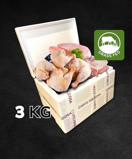Box pollo 3 Kg - 1 Kg Cosce, 1 Kg di Petto e 1 Kg di Ali - CORTE PREZIOSA